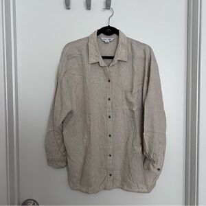 Cream Old Navy Boyfriend Shirt Linen Size XL